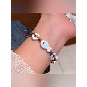 Light Blue fish Charm Bracelet A1631